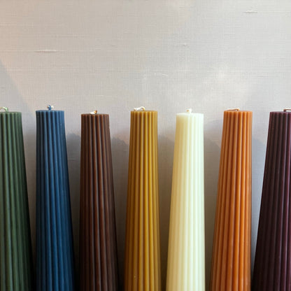 Fluted Pillar Beeswax Candle by Greentree Home Candle