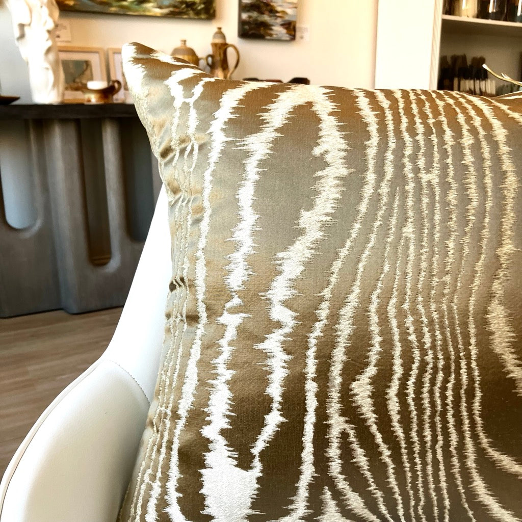 Bronze Faux Bois Throw Pillow by Schumacher