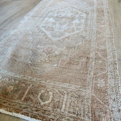 Vintage Hand Knotted Rug in Beige and Grey by Tara Dennis Design
