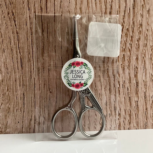 Classic Stork Hand Embroidery Scissors By Jessica Long Embroidery