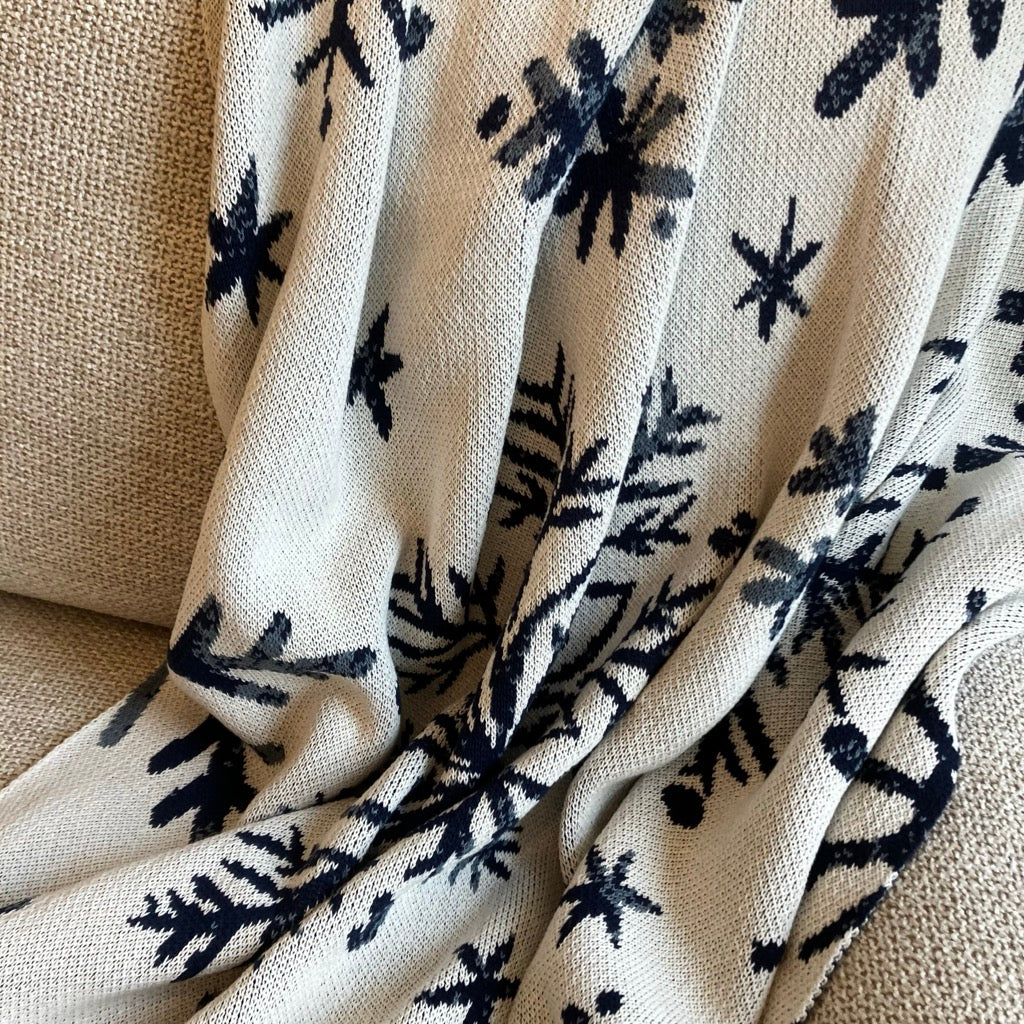 Nordic Snowflakes Throw Blanket by In2Green