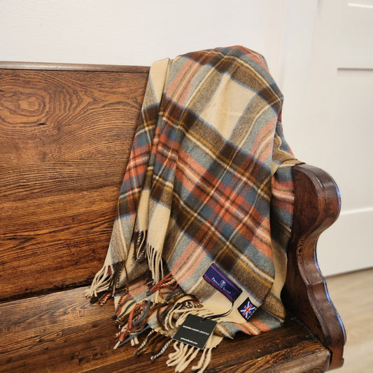 Prince of Scots Double Merino Wool Blanket in Antique Dress Stewart