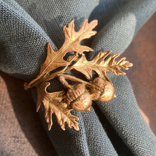 Acorn and Oak Napkin Rings By Michael Michaud (Set of 4)