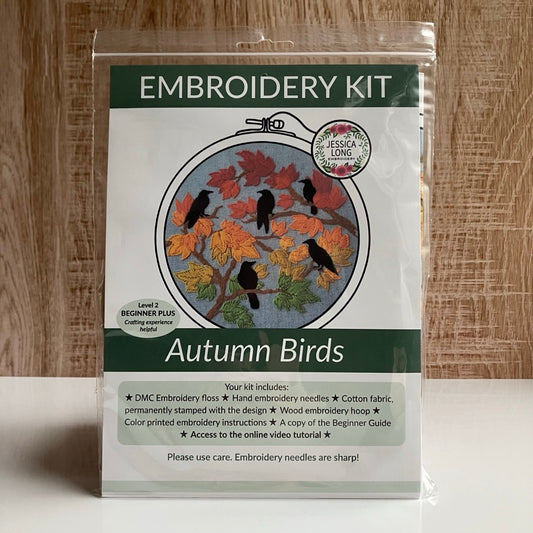 Autumn Birds Embroidery Kit By Jessica Long Embroidery