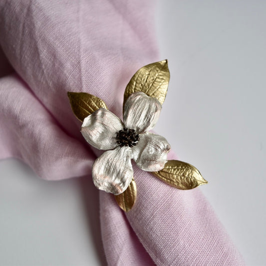 Dogwood Napkin Rings Set of 4 by Michael Michaud