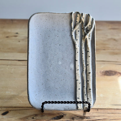 Small Light Blue Birch Dish by Jan Toscano