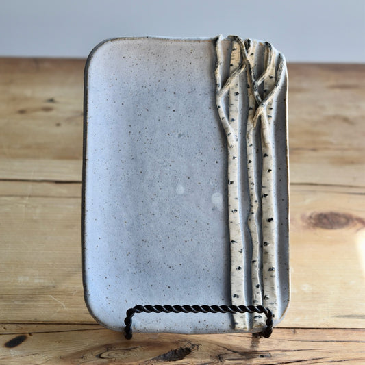 Small Light Blue Birch Dish by Jan Toscano