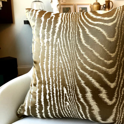 Bronze Faux Bois Throw Pillow by Schumacher