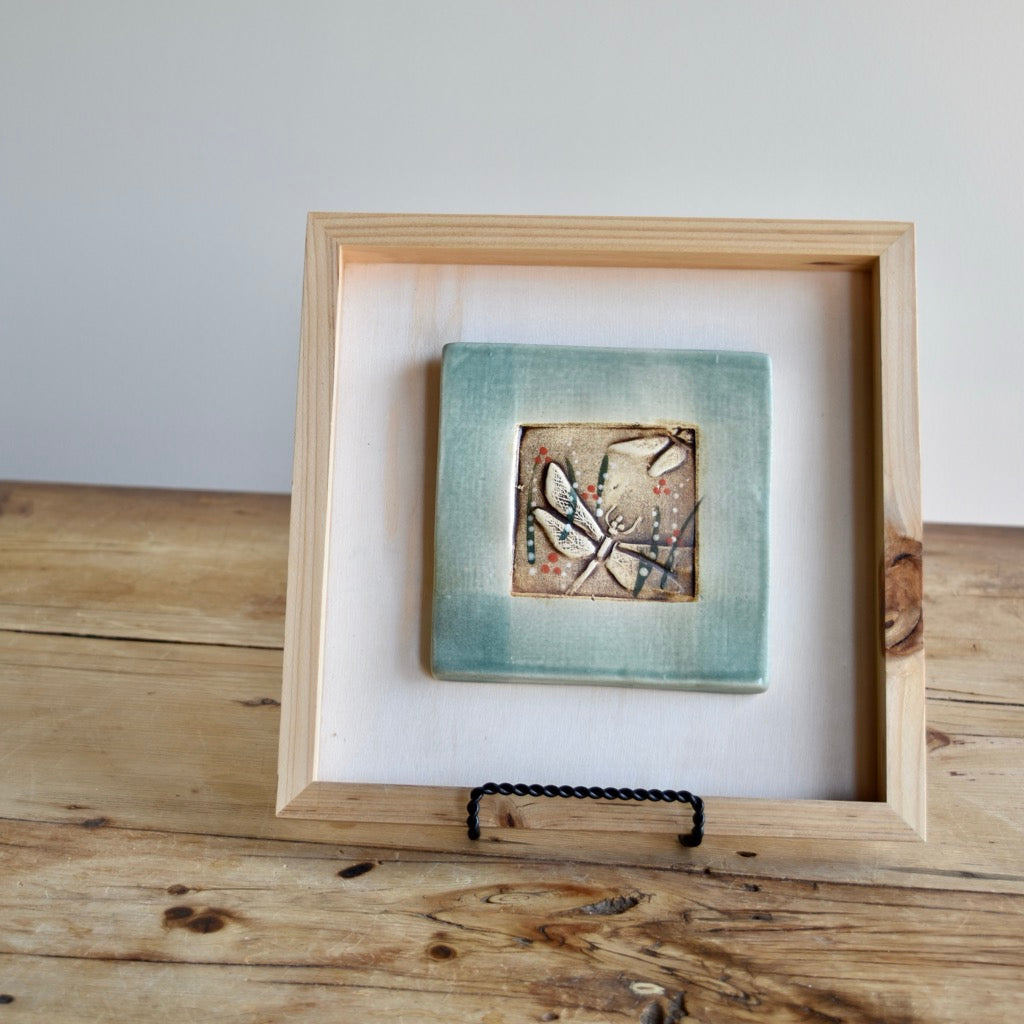Art Tile - The Dragonfly by Otis Pottery