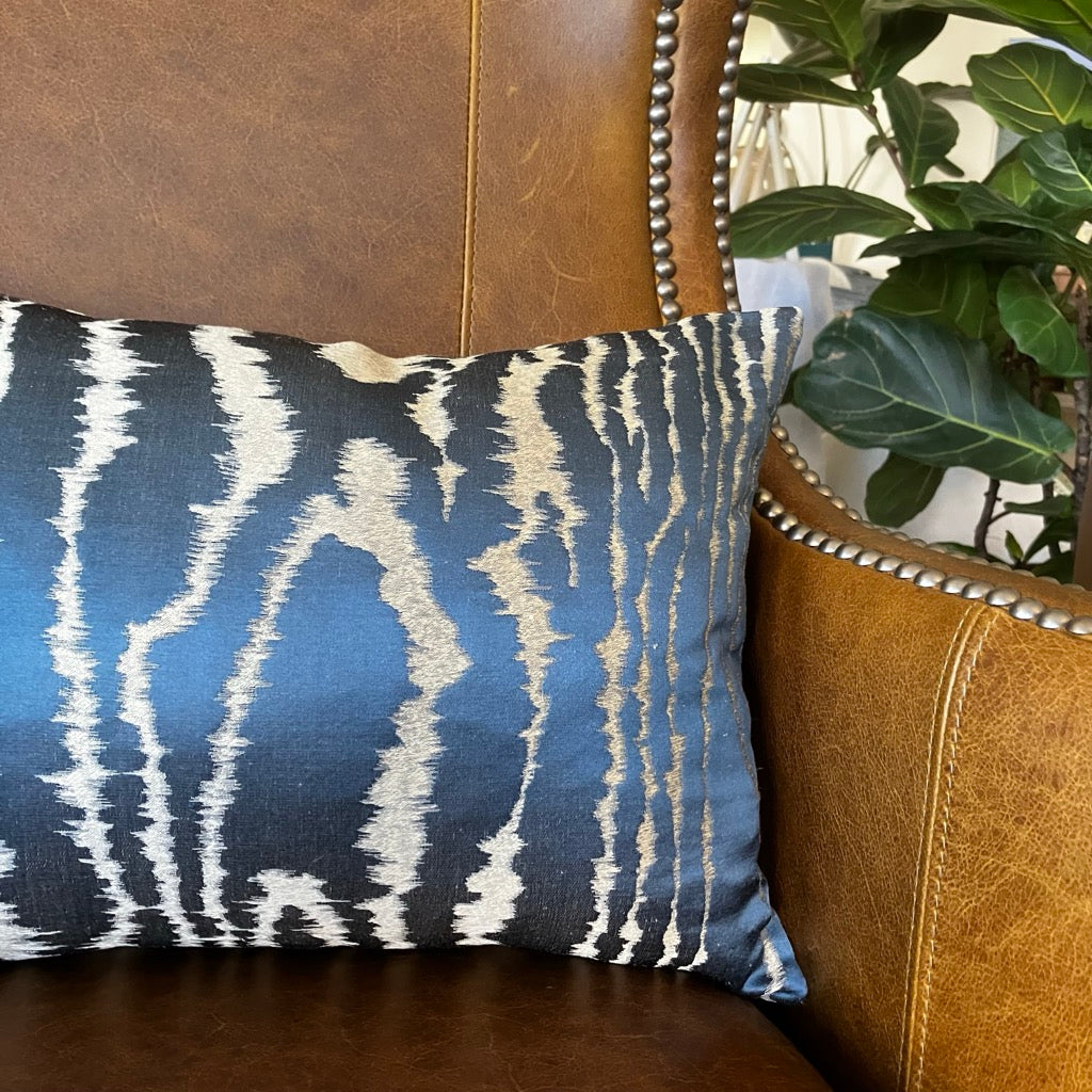 Midnight Faux Bois Pillow by Schumacher