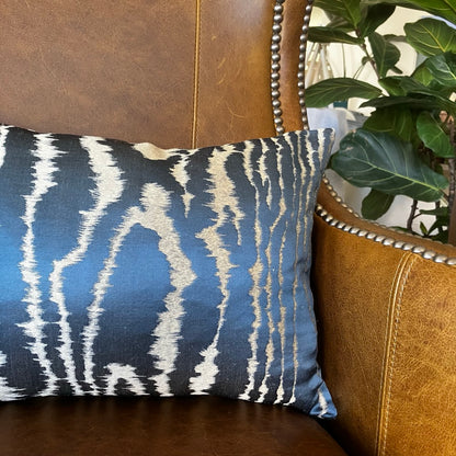 Midnight Faux Bois Pillow by Schumacher