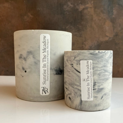 Sunrise In The Meadow Candle in Concrete Vessel