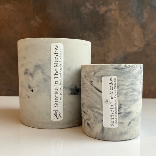 Sunrise In The Meadow Candle in Concrete Vessel