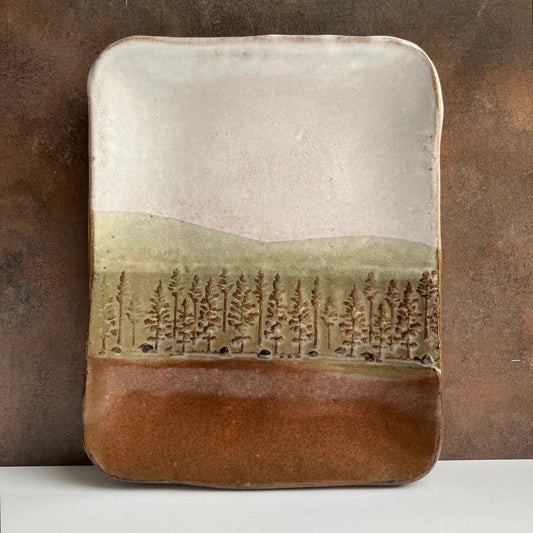 Small Handmade Dish in Fall Landscape by Jan Toscano