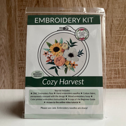 Cozy Harvest Embroidery Kit By Jessica Long Embroidery