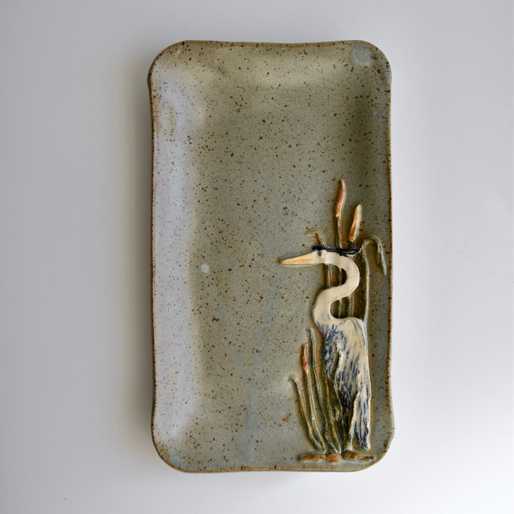 Medium Heron Dish by Jan Toscano