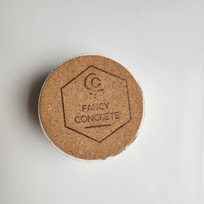 Concrete Coasters Set of 4 in White & Gold Marble by Fancy Concrete