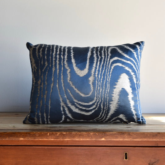 Midnight Faux Bois Pillow by Schumacher