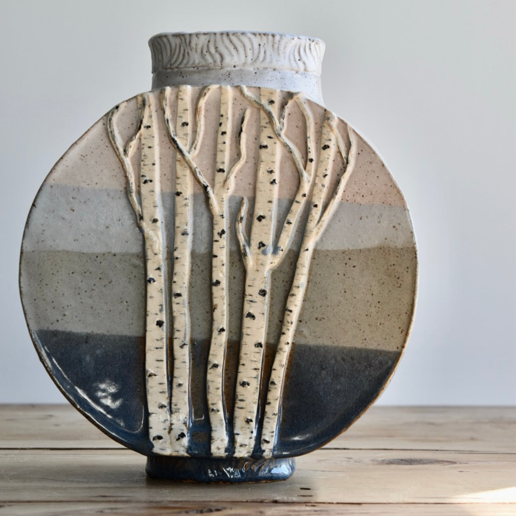 Circle Birch Vase by Jan Toscano