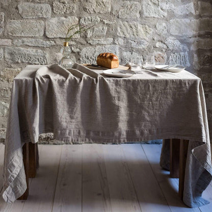 Natural Rectangular Tablecloth by Rough Linen