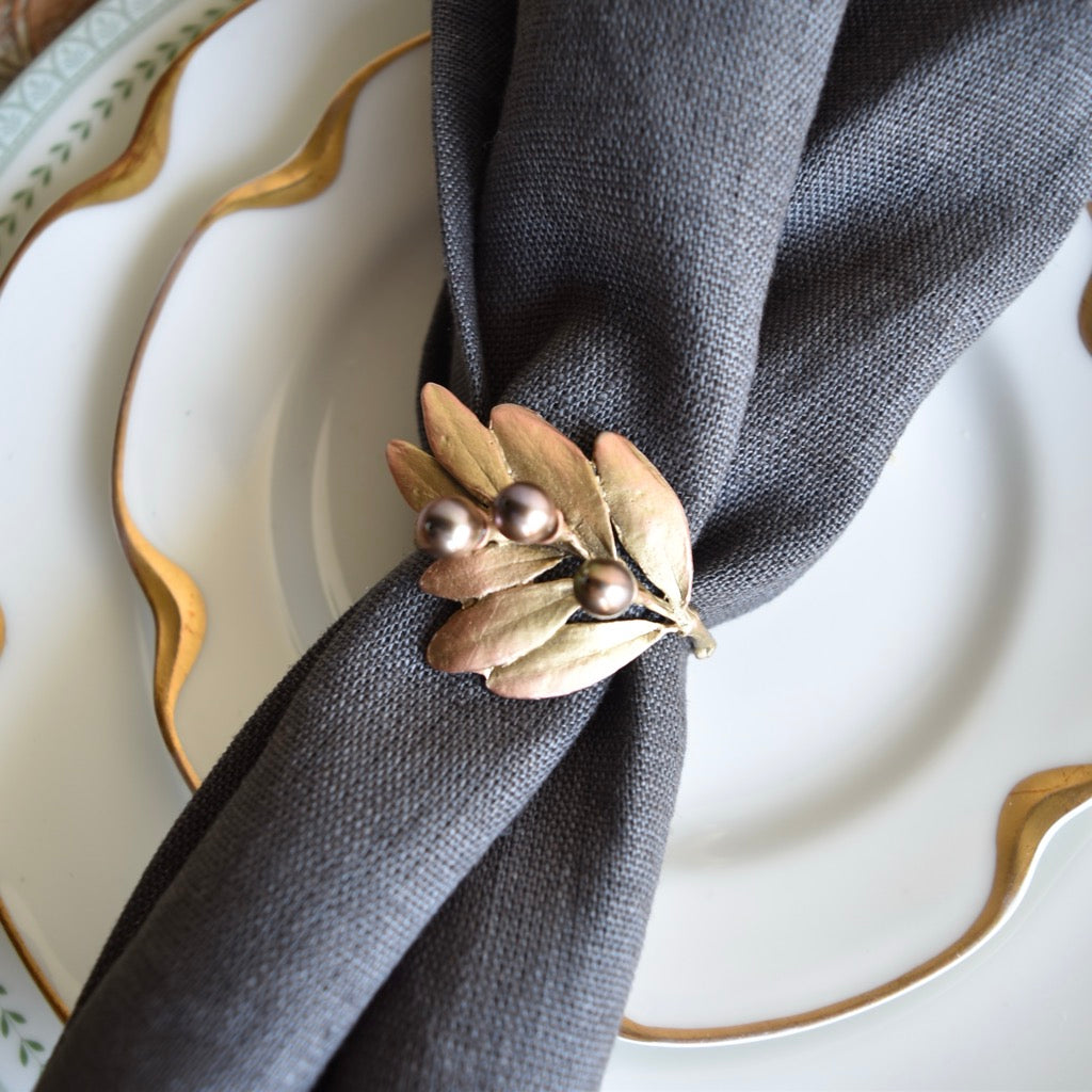 Olive Napkin Rings By Michael Michaud (Set of 4)