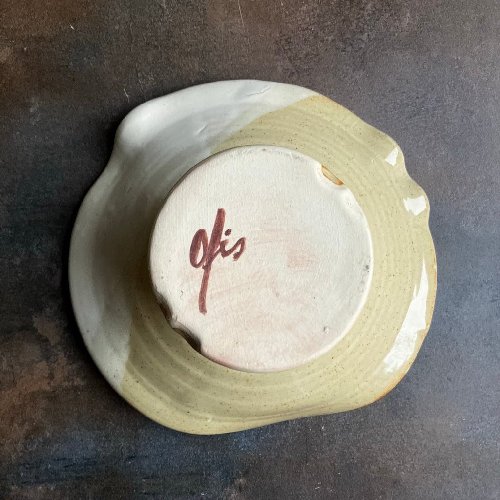 Large Ikebana Vase and Flower Frog by Otis Pottery