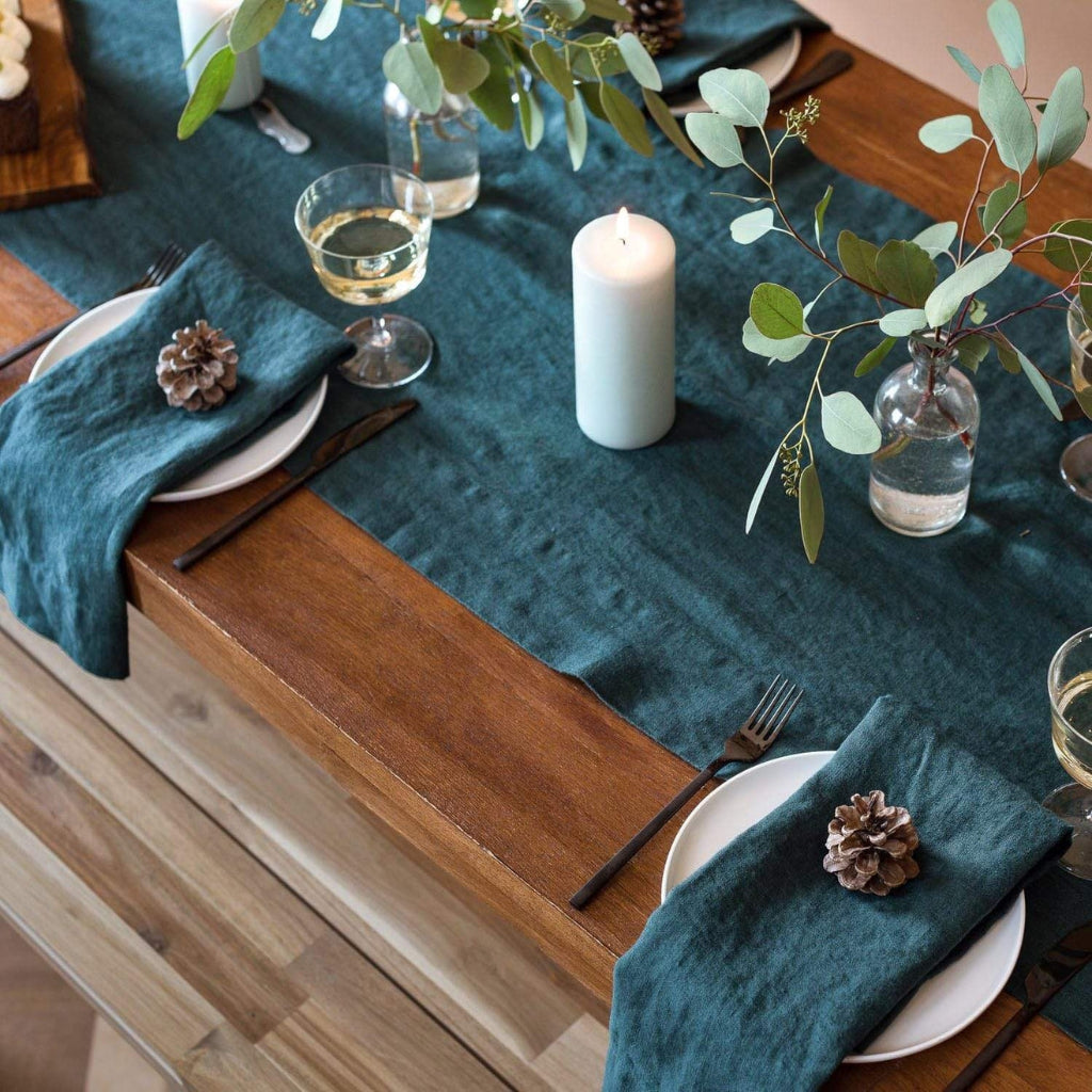Eucalyptus 8 Foot Table Runner in European Linen by Rough Linen