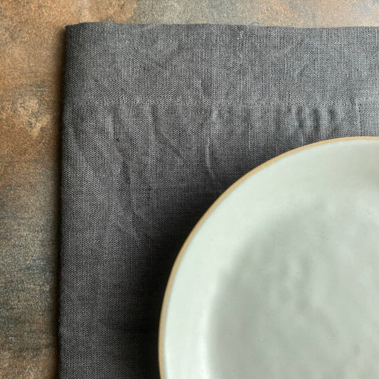Linen Placemat in Charcoal by Rough Linen