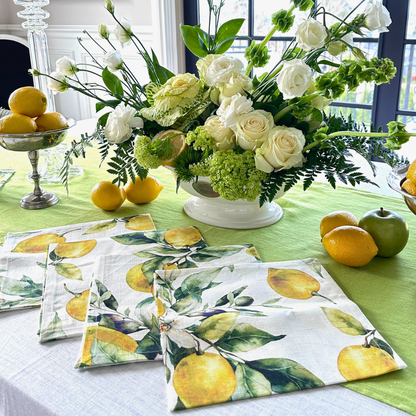 Limoncello Watercolor Italian Linen Napkin by Arte Italica & Crown Linen Designs