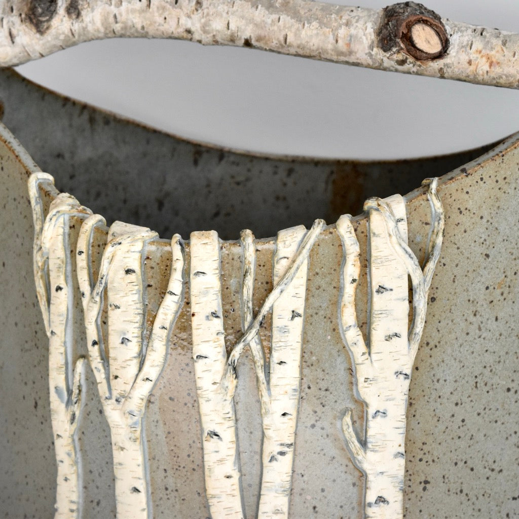 Gray Large Birch Basket by Jan Toscano