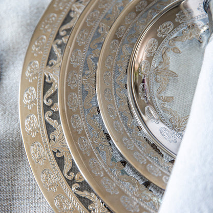 Vetro Platinum Charger by Arte Italica & Crown Linen Designs