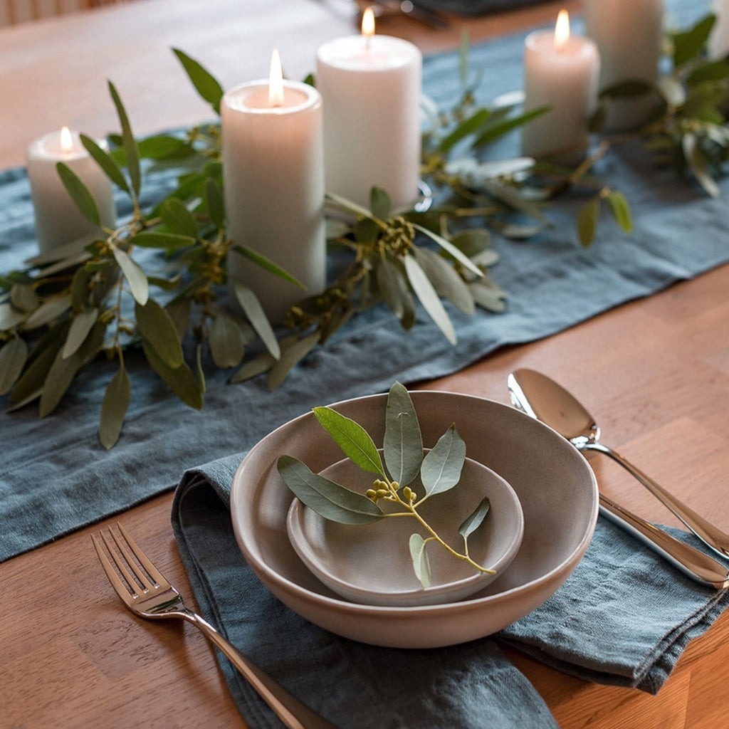 Eucalyptus 8 Foot Table Runner in European Linen by Rough Linen