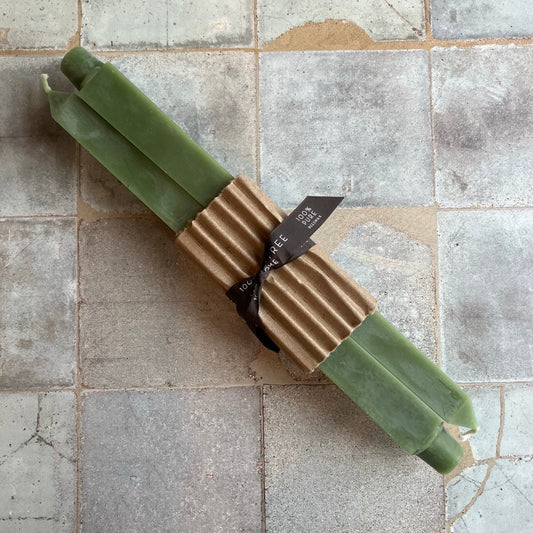 12" Square Taper Candles in Sage by Greentree Home Candle
