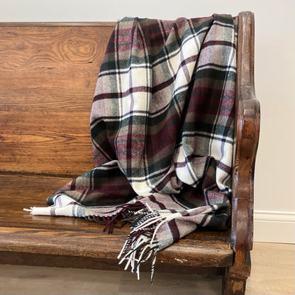 Highland Tartan Tweed Merino Wool Throw Blanket in Dress Mcduff by Prince of Scots
