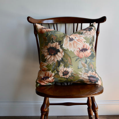 Decorative 100% Linen Pillow in Sunflowers by Glass Muriel