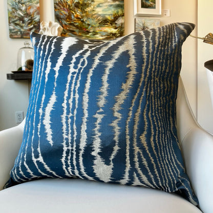 Midnight Faux Bois Pillow by Schumacher