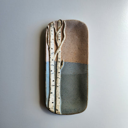 Extra Small Birch Dish in Light Blue and Sand by Jan Toscano