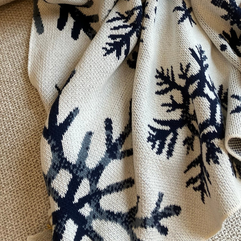 Nordic Snowflakes Throw Blanket by In2Green