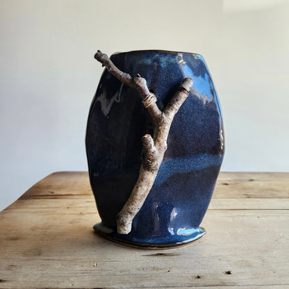 Blue Birch Vase by Jan Toscano