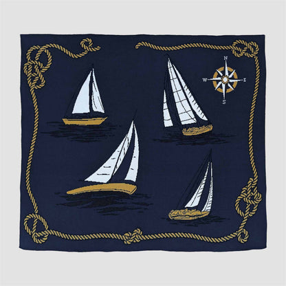 Nautical Sailboats Throw Blanket by In2Green