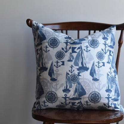 Decorative 100% Linen Pillow in Nautical White by Glass Muriel