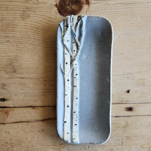 Extra Small Light Blue Birch Dish by Jan Toscano