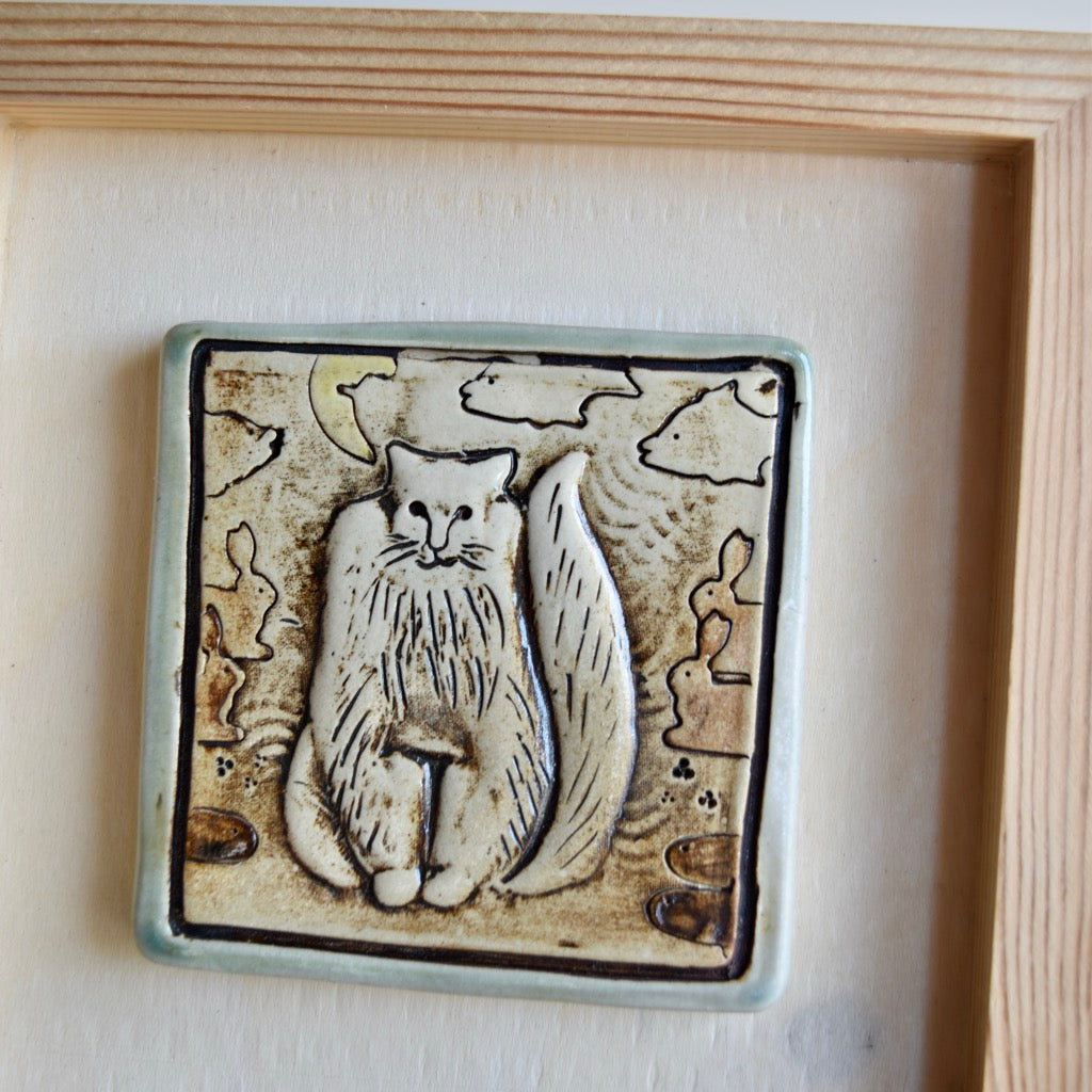 Art Tile - The Cat #2 by Otis Pottery