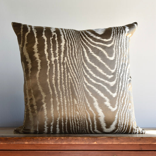Bronze Faux Bois Throw Pillow by Schumacher