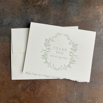 Thank You With All My Heart Greeting Card By Ciarra Claire