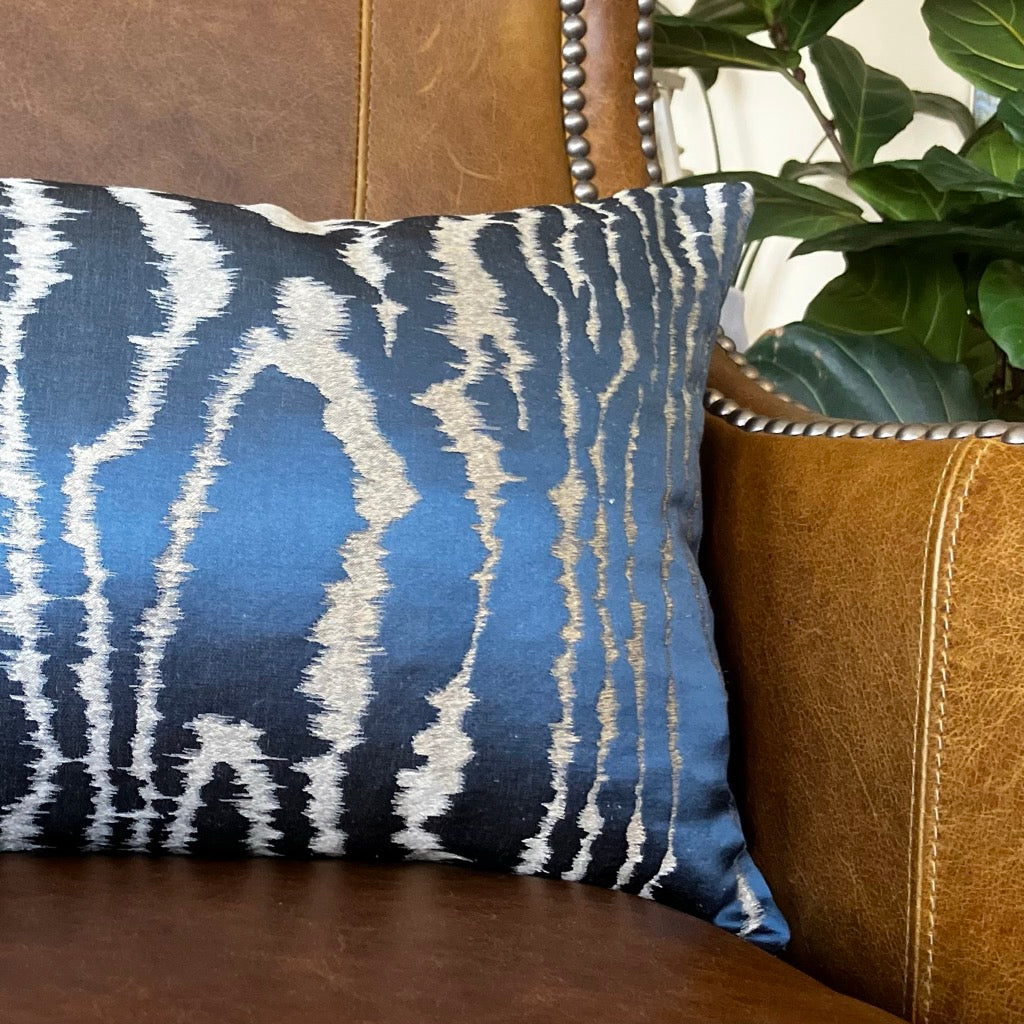 Midnight Faux Bois Pillow by Schumacher