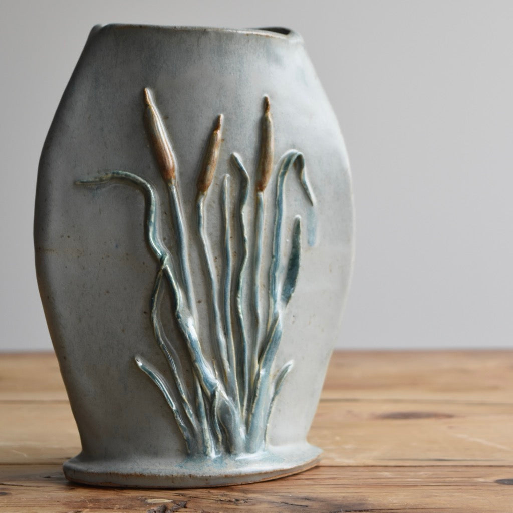 Cattail Vase by Jan Toscano
