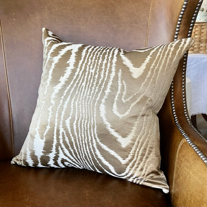 Bronze Faux Bois Throw Pillow by Schumacher