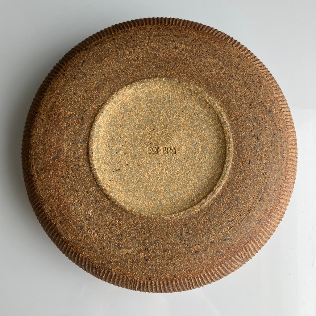 Sandstone Ribbed Ikebana Vase by Sombra