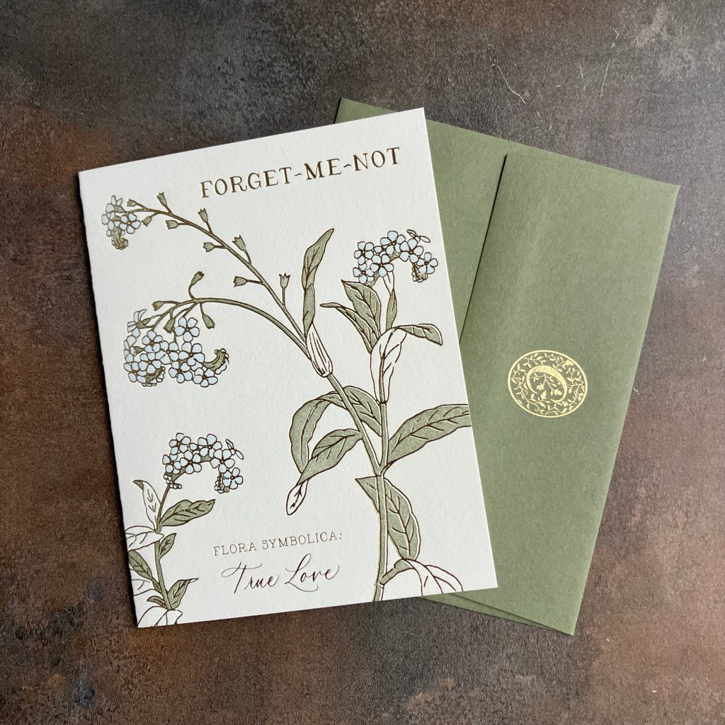 Forget-Me-Not - Language of Flowers Greeting Card By Ciarra Claire